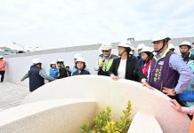 王惠美視察和美鎮污水下水道系統 第一期水資中心新建工程即將完工