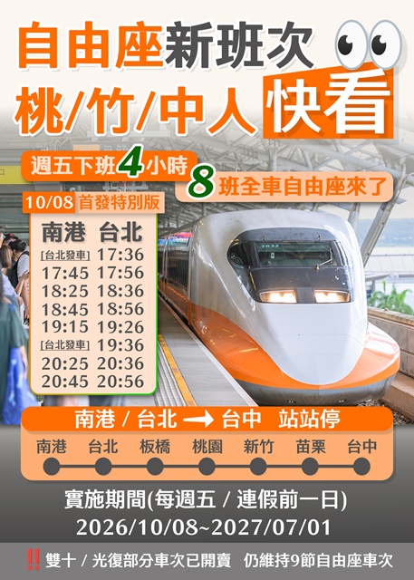 1台灣高鐵國慶疏運圖卡(直式)